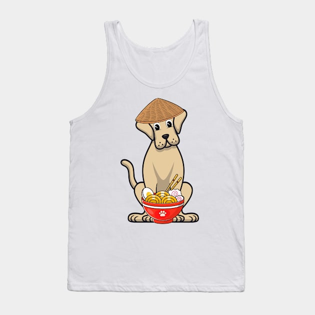 Funny big dog is eating noodles Tank Top by Pet Station